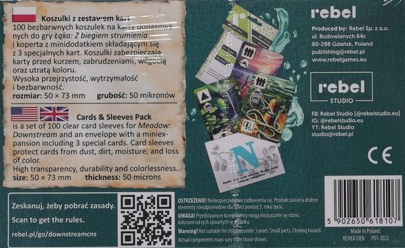Настольная игра Meadow: Downstream. Cards & Sleeves Pack (Поляна. По течению. Набор протекторов и карт) | Зображення 2