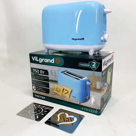 Тостер VILGRAND VT0722P. Колір: блакитний | Зображення 9