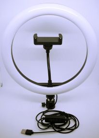 Лампа селфі кільцева 26 см світлодіодна LED-кільце з тримачем для телефона та кріпленням під штатив
