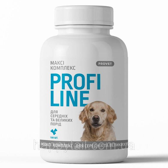 Вітаміни Provet PROFILINE для собак МАКСІ комплекс для середніх та великих порід для опорно-рухового апарату 100 таб