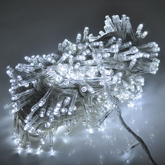 Гирлянды 100LED (Диод) White,7 метров,прозрачная изоляция,BOX