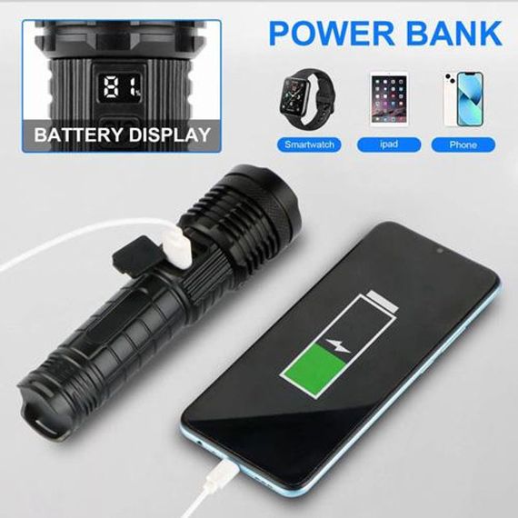 Ліхтар ручний з функцією зарядки, Кращий тактичний ліхтар Пило-вологозахищений ударостійкий UV-19 | Зображення 5