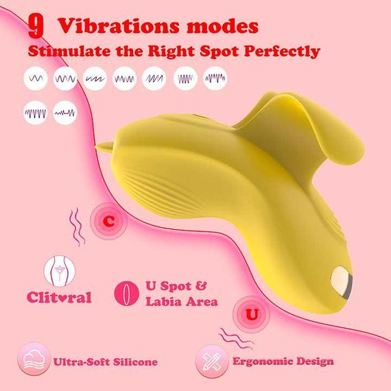 Клітеральний смарт-вібратор на палець Love Spouse Жовтий — Смарт вібратори | Зображення 1