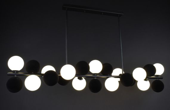 Люстра стельова на 11 лампочок 27721 Чорний 35-65х23х120 см. | Зображення 1