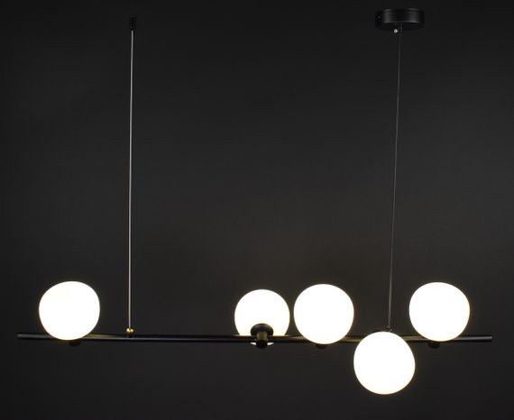 Люстра підвісна на 5 лампочок 27857 Чорний 25-110х24х101 см. | Зображення 1