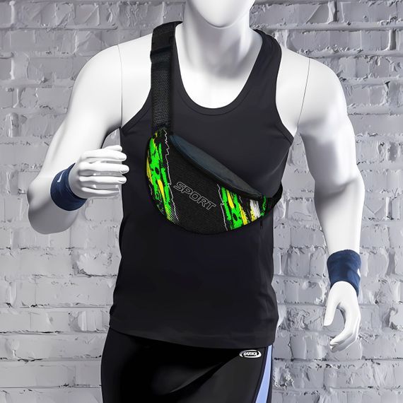Сумка-бананка чоловіча/жіноча Sport 32×16 см з розширювачем поясна сумка або сумка через плече (02882)
