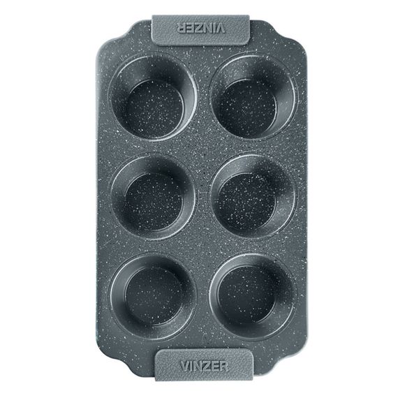 Форма для випікання маффінів прямокутна Vinzer Dolci Line 50784 3.5х17.8х30.5 см чорна | Зображення 1
