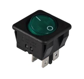 Переключатель KCD2-10-201 G/B 1 клавиша зеленая круглая Ny95500800