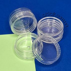 Тара прозора баночка для декору (кругла, пластикова) 3мл