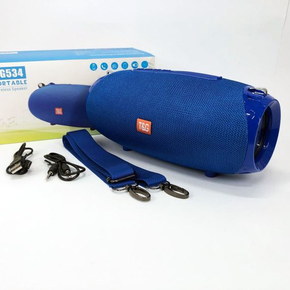 Портативна Bluetooth колонка TG534 SD IPX5 з ремінцем, портативна колонка блютус. Колір: синій | Зображення 5