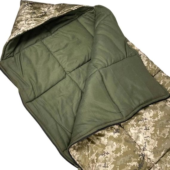 Спальний мішок зимовий з флісом (ковдра з капюшоном) Піксель розмір 220х100 см | Зображення 1