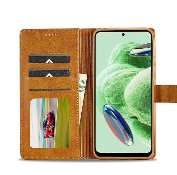 Чохол книжка iMeeke для Poco X5 Pro 5G колір Коричневий | Зображення 1