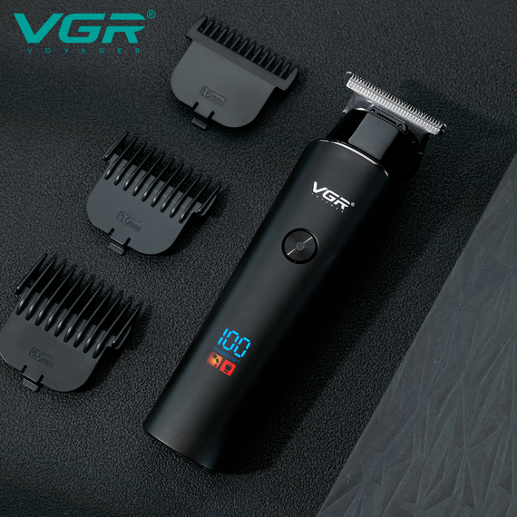Триммер аккумуляторный VGR V-937, 3 насадки, LED дисплей | Зображення 6