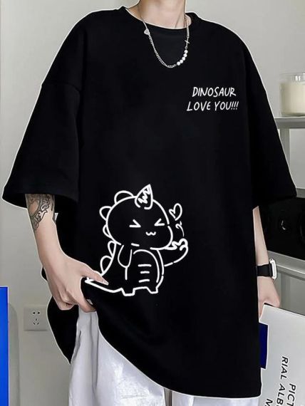 Футболка женская с принтом повседневная M Черная