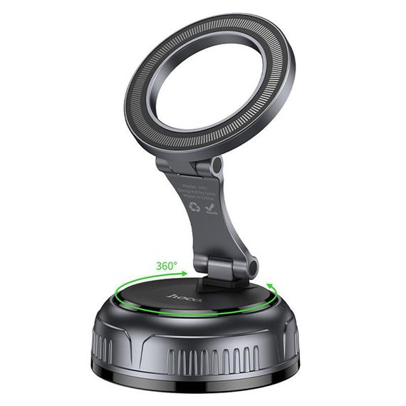 Автотримач Hoco H92 High vacuum suction cup magnetic (universal) Black / Metal gray | Зображення 1