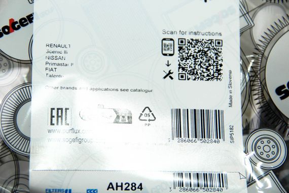 Фільтр салону Trafic/Vivaro 14-/Megane 13-/Scenic 09-, PURFLUX (AH284) | Зображення 1