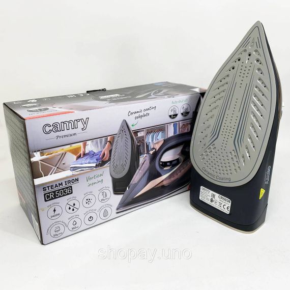 Праска парова для різного одягу Camry CR 5036 3400Вт, Праска з парою для домашнього використання EJ-75 | Зображення 2