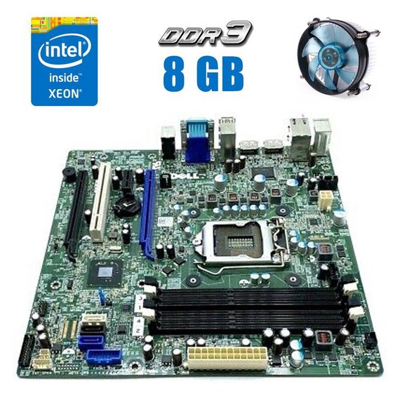 Комплект: Материнская плата Dell Optiplex 7010 MT + Intel Xeon E3-1225 v2 (4 ядера по 3.2 - 3.6 GHz) (аналог i5-3470) + 8 GB DDR3 + Кулер Vinga Q4 б/у