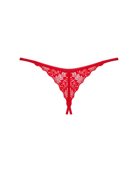 Трусики з доступом Obsessive Ingridia crotchless thong XL/2XL, червоні | Зображення 3