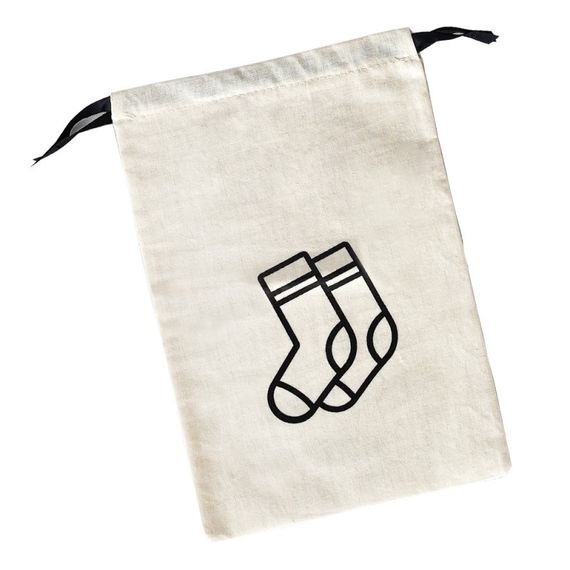 Мішок бавовняний для шкарпеток 20х30 см Socks (світлий) | Зображення 1