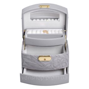 Скринька для прикрас з еко шкіри 3 яруси із замком органайзер для ювелірних виробів HP-5-23G