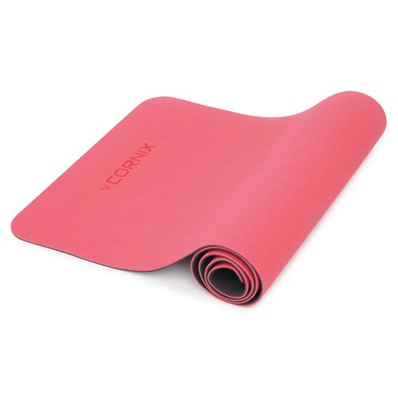 Килимок спортивний Cornix TPE 183 x 61 x 0.6 см для йоги та фітнесу XR-0006 Red/Black | Зображення 3