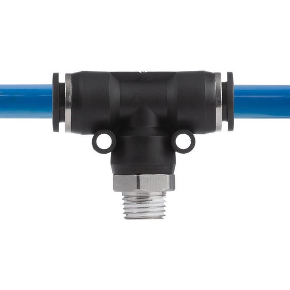 Цангове з'єднання Т-подібне для поліуретанових та ін. шлангів 10*10 мм, 1/4" зовн. різьба INTERTOOL PT-2353 | Зображення 3