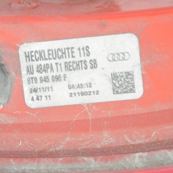 Ліхтар задній правий Audi A5 8T Sportback 2008-2012 Фара стоп задня права Ауді а5 8т 8T8945096F | Зображення 3