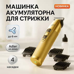 Машинка для точної стрижки бороди і волосся Adler AD-2836G, Відмінна машинка для стрижки волосся EY-22
