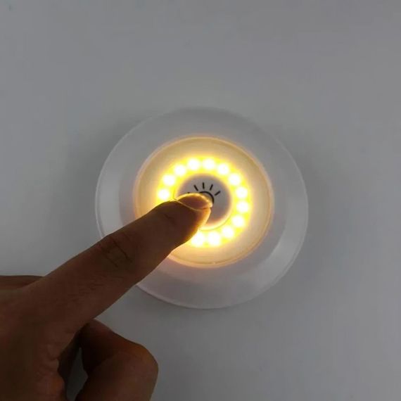 Світлодіодний сенсорний нічник з пультом, 3 шт, від батарейок ААА, LED light with Remote Control / Набір LED світильників | Зображення 6