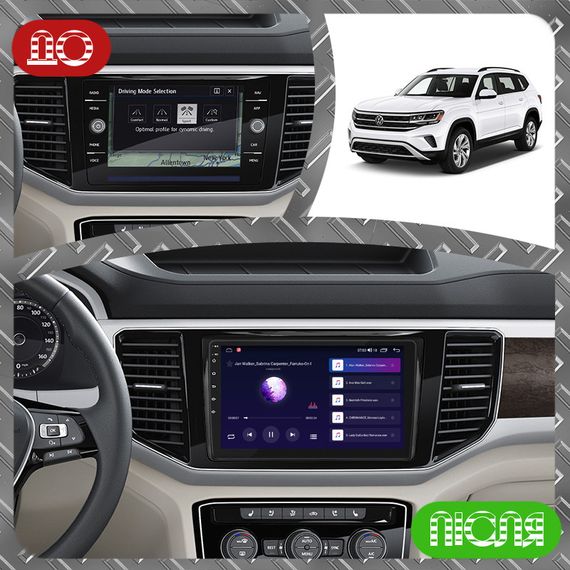 Штатная магнитола 9" Lesko для Volkswagen Atlas I 2017-2020 4/64Gb CarPlay 4G Wi-Fi GPS Prime Вольксваген | Зображення 2