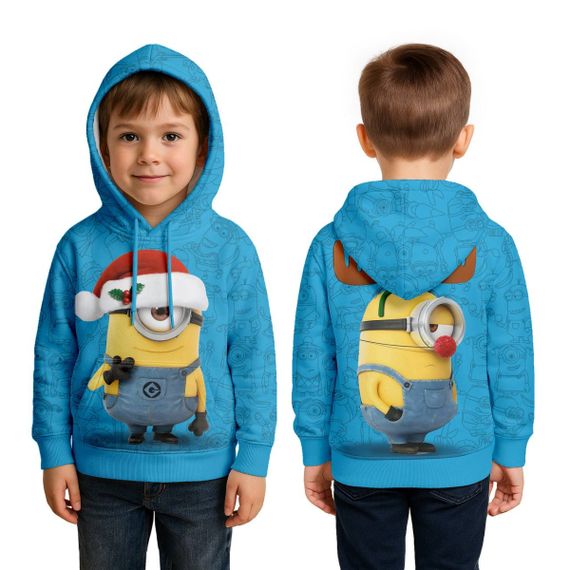 Худи детское с 3D принтом Santa Minion 31835 128 см | Зображення 1