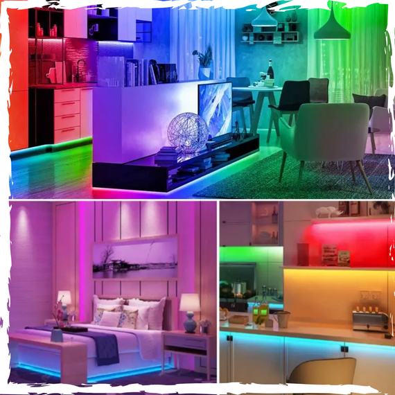 Світлодіодна Led-стрічка 5м. Лед стрічка, RGB. Led з пультом. Стрічка різнокольорова 3528 | Зображення 2