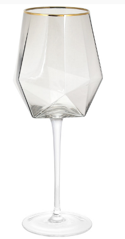 Келих Clio із золотим кантом 670мл для червоного вина димчастий сірий 579-221 БОНА ДИ