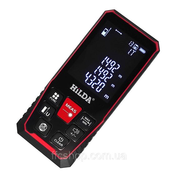 Лазерний далекомір рулетка HILDA для вимірювання довжини площі об'єму 120м (CJ368)
