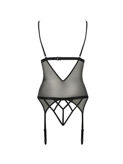 Корсет з відкритими грудьми S/M black DIABOLINA CORSET - Passion Sex Aura | Зображення 3
