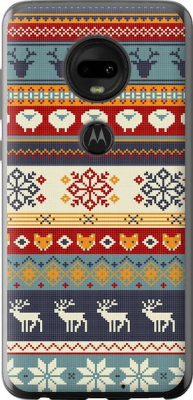 Чехол на Motorola Moto G7 Рождественский орнамент "3303u-1614-17620"