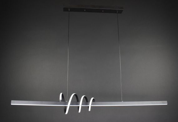 Люстра світлодіодна підвісна LED світильник для квартири на стелю лед 27233 Чорний 30-130х17х120 см. | Зображення 3