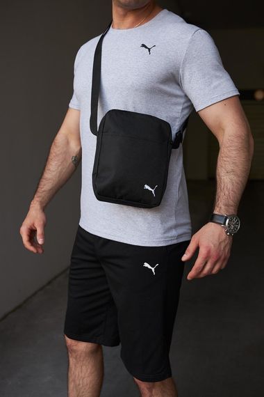 Комплект чоловічий Puma: футболка сіра + шорти чорні + барсетка чорна (9759409781) | Зображення 2