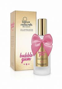 Масажна олія із зігріваючим ефектом Bijoux Indiscrets Light My Fire Strawberry Bubblegum, полунична
