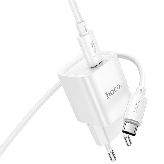 МЗП Hoco C146A Charm PD20W (1USB-C) + кабель Type-C to Type-C White | Зображення 4
