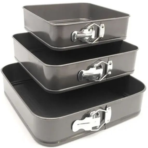 Набір квадратних роз'ємних форм для випікання Unique UN 1704 CT-583 20/22/24 см | Зображення 1