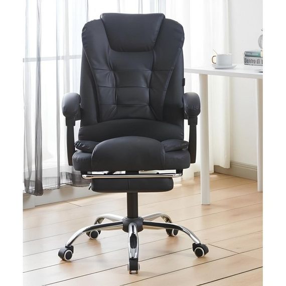 Крісло офісне на колесах Bonro Бонро B-6071 TPF чорне з підставкою для ніг (42412008) | Зображення 9