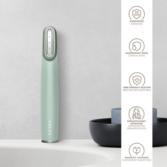 Пристрій для зміцнення і тонізації шкіри обличчя з поворотною головкою GESKE Skin Firming Wand 7в1 green | Зображення 2
