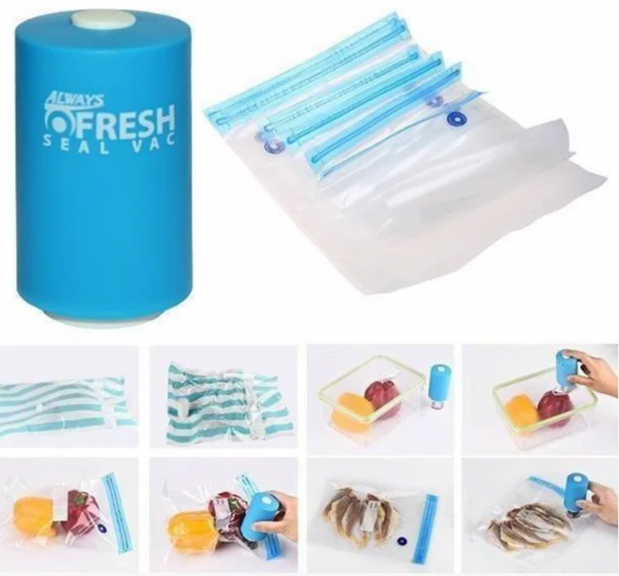 Вакуумный упаковщик для еды Vacuum Sealer Always Fresh Бытовой мини вакууматор | Зображення 4