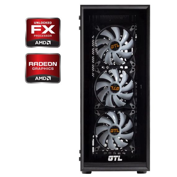 Ігровий ПК Б-клас GTL Gaming X3602B Tower / AMD FX-8300 (8 ядер по 3.3 - 4.2 GHz) / 16 GB DDR3 / 120 GB SSD + 1000 GB HDD / AMD Radeon RX 470, 4 GB GDDR5, 256-bit / 650W б/в