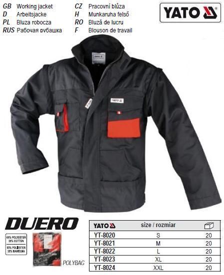 Курточка робоча DUERO розмір XL 65%/35% поліестер/бавовна YATO-8023