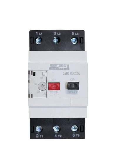 Автоматичний вимикач 2АВД 40-25А захисту двигуна 220V 11kW / 400V 18.5kW Ny95505045 | Зображення 1