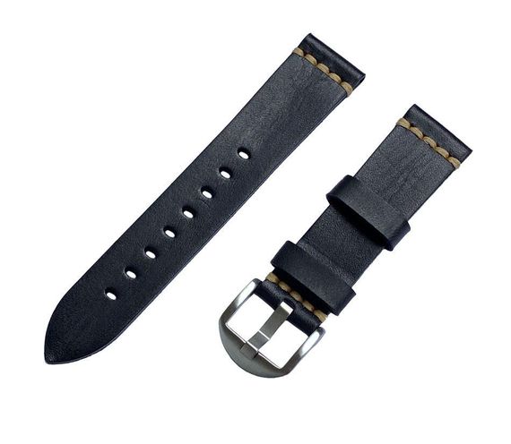 Шкіряний ремінець Primolux C052B Steel buckle для годинника Samsung Gear S3 Classic / Frontier - Black | Зображення 1
