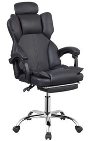 Кресло офисное на колесах Bonro B-058 черное с подставкой для ног 42401152